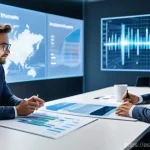 기업경영지도사 자격증 합격자 인터뷰 - **Prompt:** A diverse group of business professionals (2-3 people, aged 30s-50s) in a brightly lit, ...