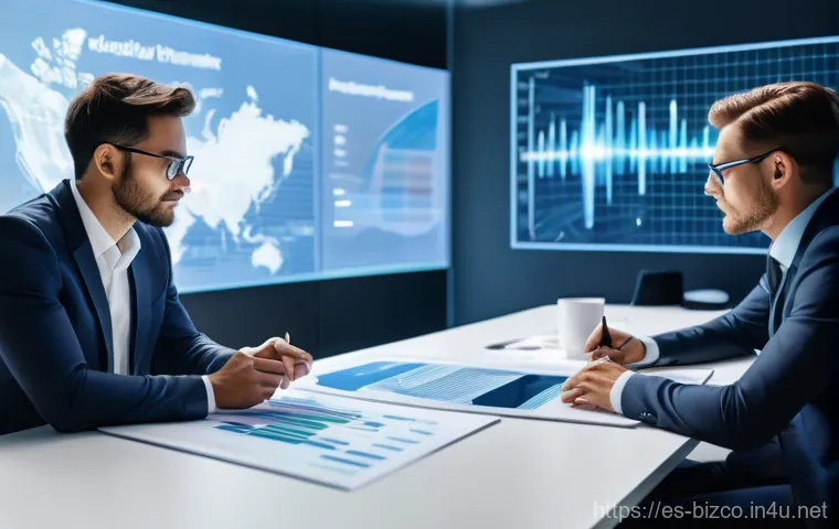 기업경영지도사 자격증 합격자 인터뷰 - **Prompt:** A diverse group of business professionals (2-3 people, aged 30s-50s) in a brightly lit, ...