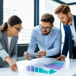 기업경영지도사 필수 서적 추천 - **Prompt:** A dynamic, diverse team of business professionals (men and women, varying ages and ethni...