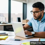 기업경영지도사로서 효과적인 시간 관리 - **Overwhelmed Entrepreneur:** A young, diverse entrepreneur (could be male or female) in their late ...