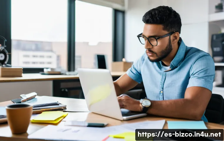 기업경영지도사로서 효과적인 시간 관리 - **Overwhelmed Entrepreneur:** A young, diverse entrepreneur (could be male or female) in their late ...