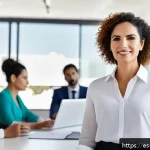 기업경영지도사 자격증 취득 후 진로 - A confident Hispanic businesswoman in professional attire leading a diverse team meeting in a modern...