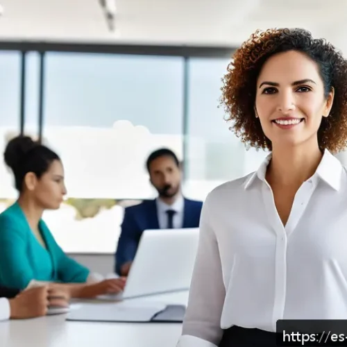 기업경영지도사 자격증 취득 후 진로 - A confident Hispanic businesswoman in professional attire leading a diverse team meeting in a modern...